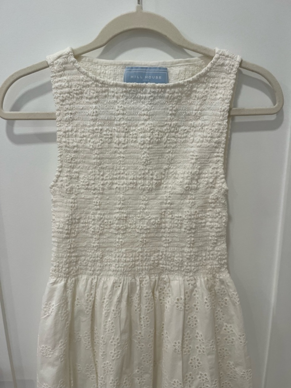 Hill House white Eyelet smocked Nap Dress - Picture 3 of 13